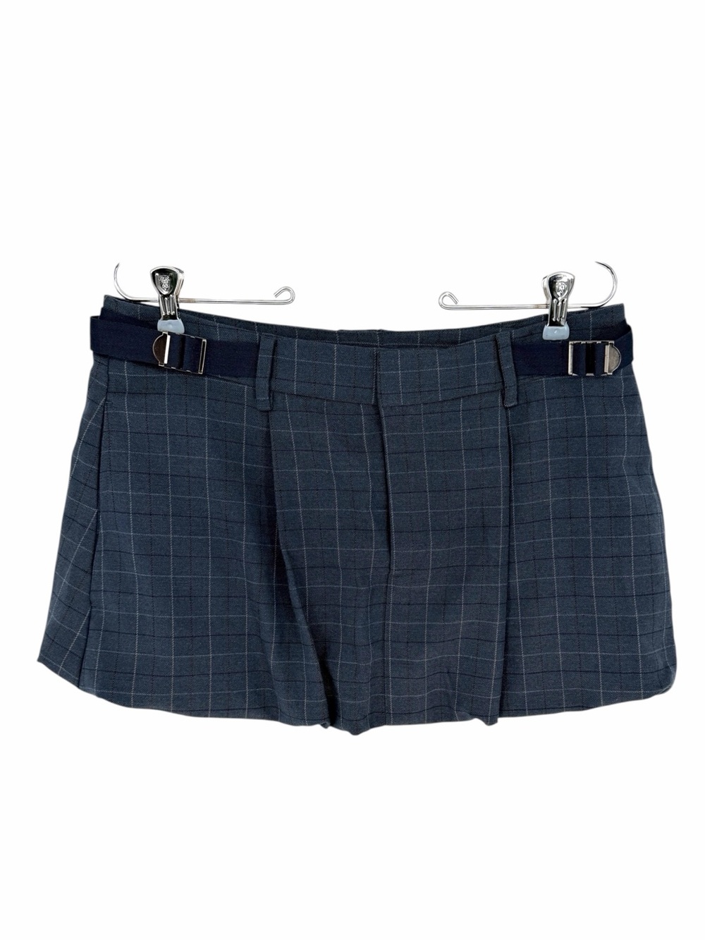 Free People Saturn Bubble Mini Skirt Plaid Blue Academia Women's - Size 10 - Picture 2 of 10